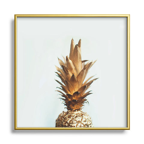 Chelsea Victoria The Gold Pineapple Metal Square Framed Art Print