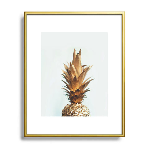 Chelsea Victoria The Gold Pineapple Metal Framed Art Print
