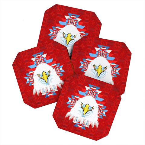 Chobopop American Flag Eagle Coaster Set