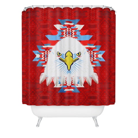 Chobopop American Flag Eagle Shower Curtain