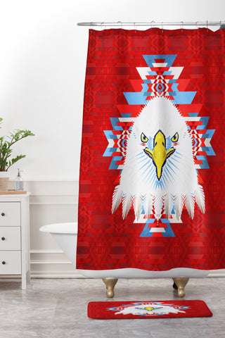 Chobopop American Flag Eagle Shower Curtain And Mat