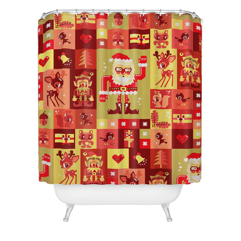 Chobopop Christmas Pattern Nr 2 Shower Curtain