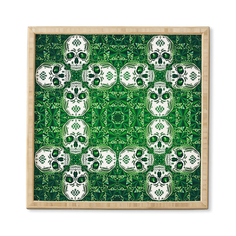 Chobopop Emerald Skull Pattern Framed Wall Art
