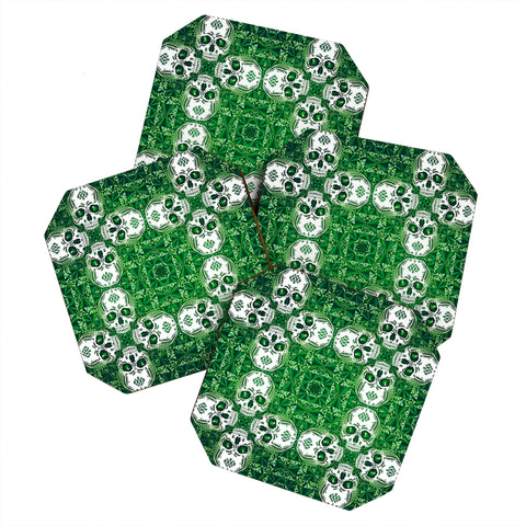 Chobopop Emerald Skull Pattern Coaster Set