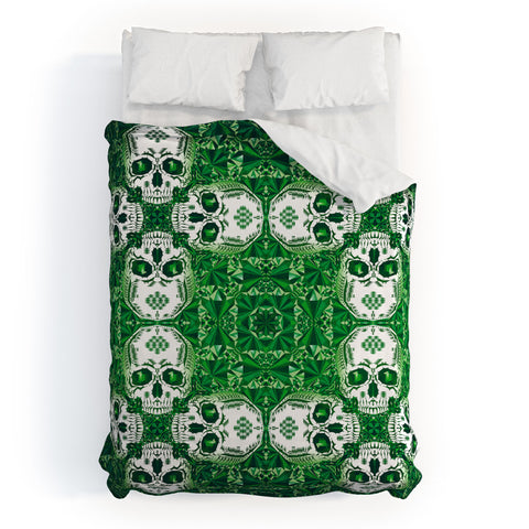 Chobopop Emerald Skull Pattern Duvet Cover