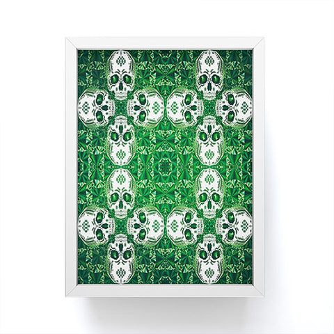 Chobopop Emerald Skull Pattern Framed Mini Art Print