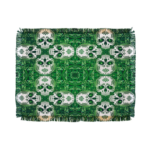 Chobopop Emerald Skull Pattern Throw Blanket