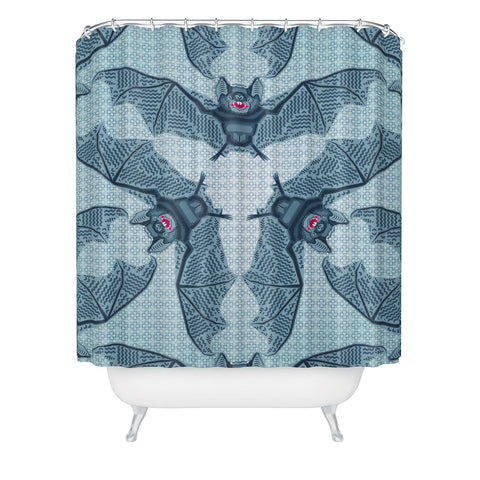 Chobopop Geometric Bat Pattern Shower Curtain