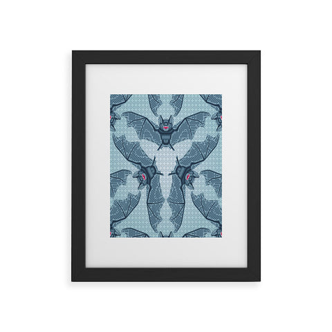 Chobopop Geometric Bat Pattern Framed Art Print