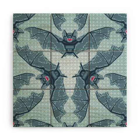 Chobopop Geometric Bat Pattern Wood Wall Mural