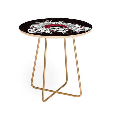 Chobopop Geometric Indian Skull Round Side Table