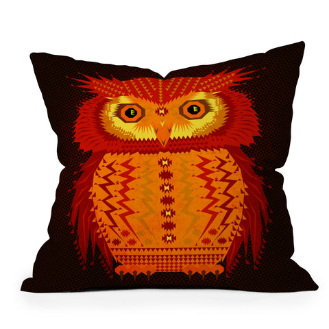 Chobopop Geometric Owl Throw Pillow