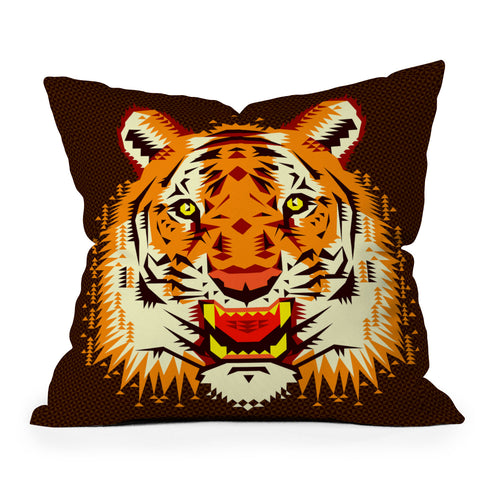 Chobopop Geometric Tiger Throw Pillow