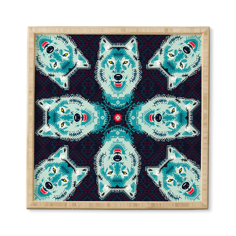 Chobopop Geometric Wolf Framed Wall Art
