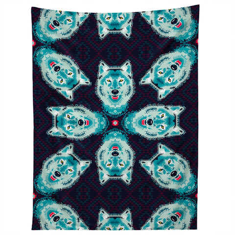 Chobopop Geometric Wolf Tapestry