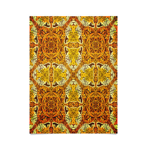 Chobopop Golden Panther Pattern Poster