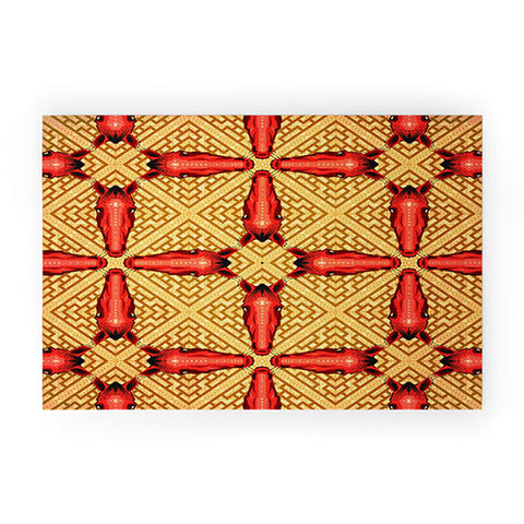 Chobopop Horse Pattern Red Welcome Mat