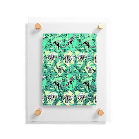 Chobopop Nineties Dinosaur Skeleton Pattern Floating Acrylic Print
