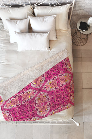 Chobopop Pink Panther Pattern Fleece Throw Blanket