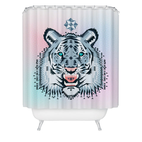 Chobopop Snow Tiger Shower Curtain