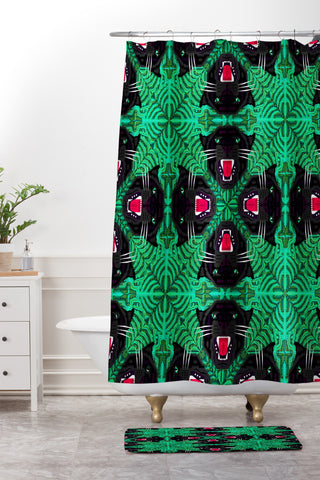 Chobopop Tropical Gothic Pattern Shower Curtain And Mat