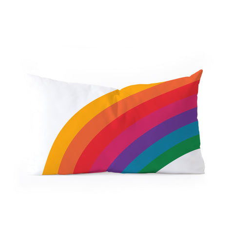 Circa78Designs Retro Bright Rainbow Left Side Oblong Throw Pillow