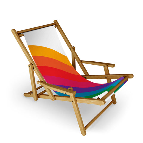 Circa78Designs Retro Bright Rainbow Left Side Sling Chair