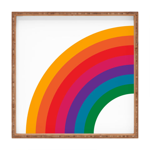 Circa78Designs Retro Bright Rainbow Left Side Square Tray