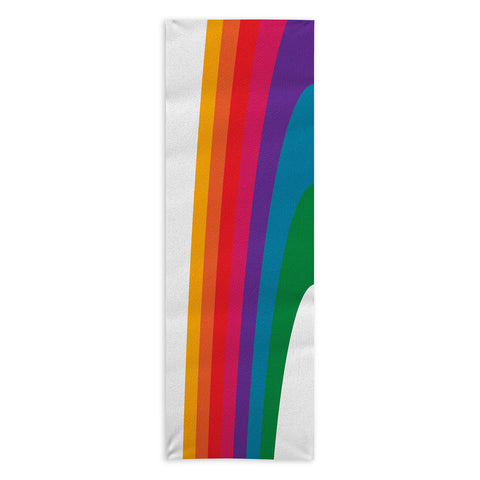 Circa78Designs Retro Bright Rainbow Left Side Yoga Towel