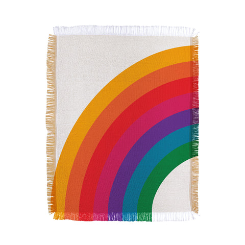 Circa78Designs Retro Bright Rainbow Left Side Throw Blanket