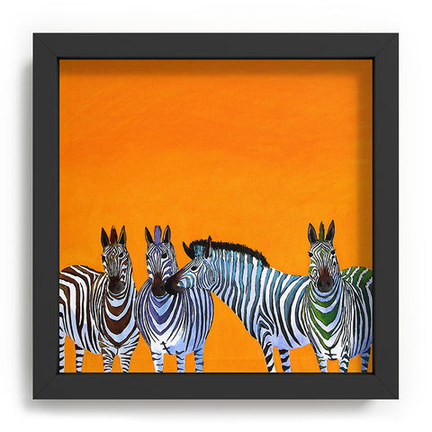 Clara Nilles Candy Stripe Zebras Recessed Framing Square
