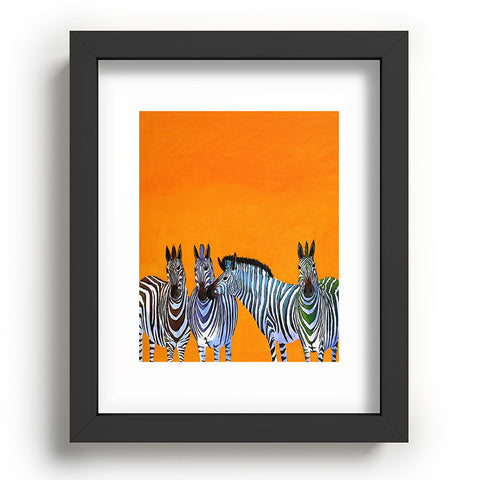 Clara Nilles Candy Stripe Zebras Recessed Framing Rectangle