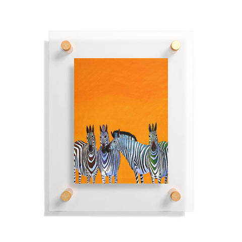 Clara Nilles Candy Stripe Zebras Floating Acrylic Print
