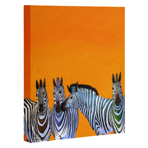 Clara Nilles Candy Stripe Zebras Art Canvas