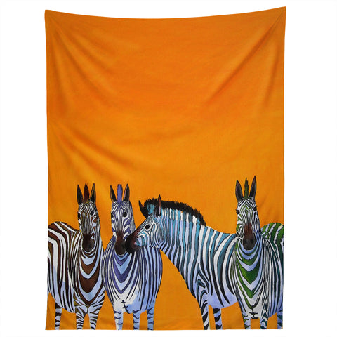 Clara Nilles Candy Stripe Zebras Tapestry