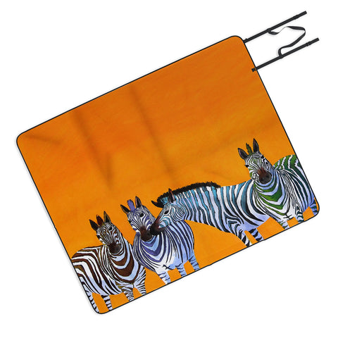 Clara Nilles Candy Stripe Zebras Picnic Blanket