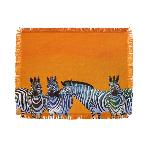 Clara Nilles Candy Stripe Zebras Throw Blanket