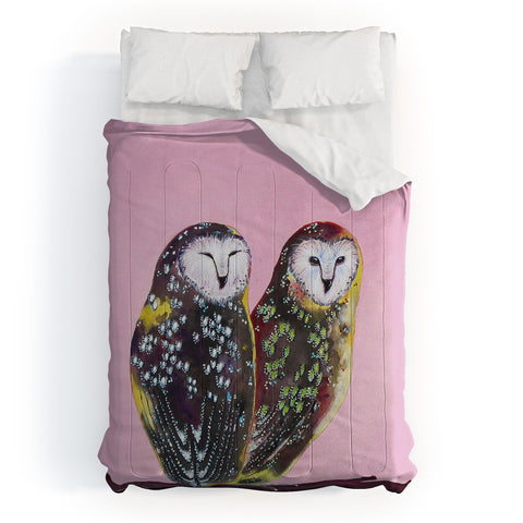 Clara Nilles Chocolate Mint Chip Owls Comforter