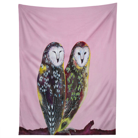Clara Nilles Chocolate Mint Chip Owls Tapestry