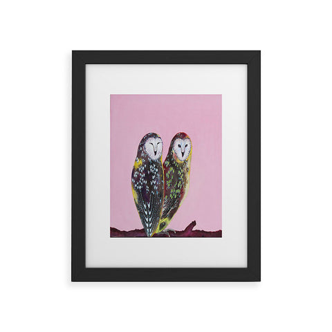 Clara Nilles Chocolate Mint Chip Owls Framed Art Print