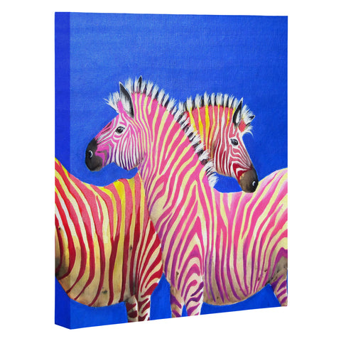 Clara Nilles Diva Zebras On Royal Sapphire Art Canvas