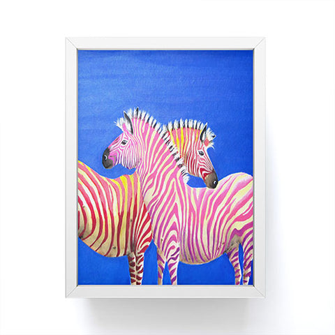 Clara Nilles Diva Zebras On Royal Sapphire Framed Mini Art Print