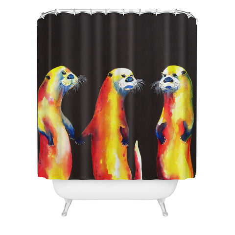Clara Nilles Flaming Otters Shower Curtain