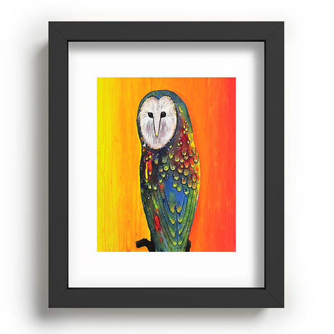 Clara Nilles Glowing Owl On Sunset Recessed Framing Rectangle