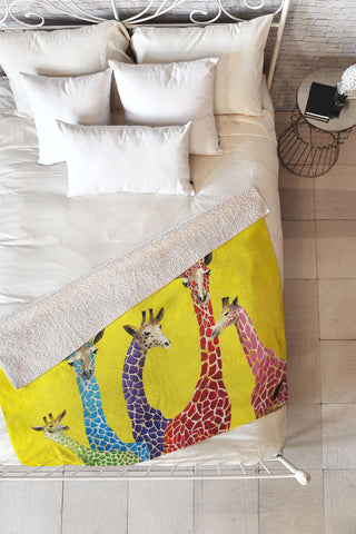 Clara Nilles Jellybean Giraffes Fleece Throw Blanket