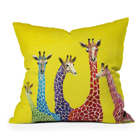 Clara Nilles Jellybean Giraffes Throw Pillow