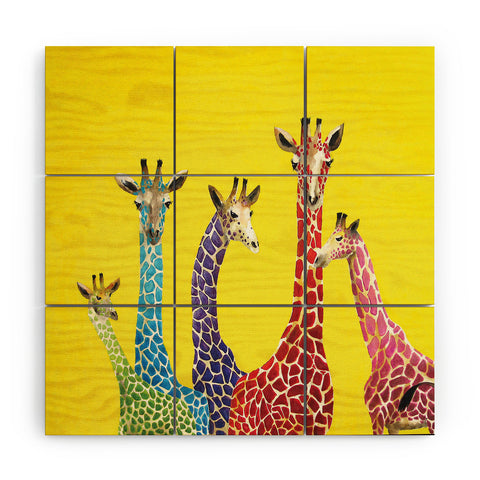 Clara Nilles Jellybean Giraffes Wood Wall Mural