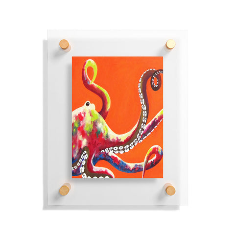 Clara Nilles Jeweled Octopus On Tangerine Floating Acrylic Print