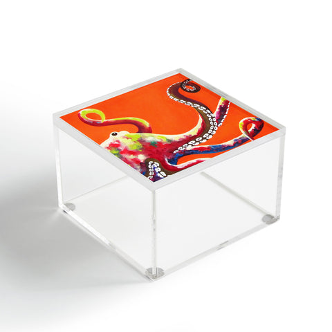 Clara Nilles Jeweled Octopus On Tangerine Acrylic Box