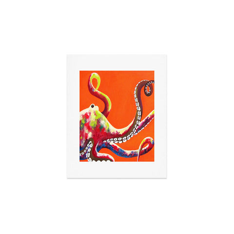 Clara Nilles Jeweled Octopus On Tangerine Art Print